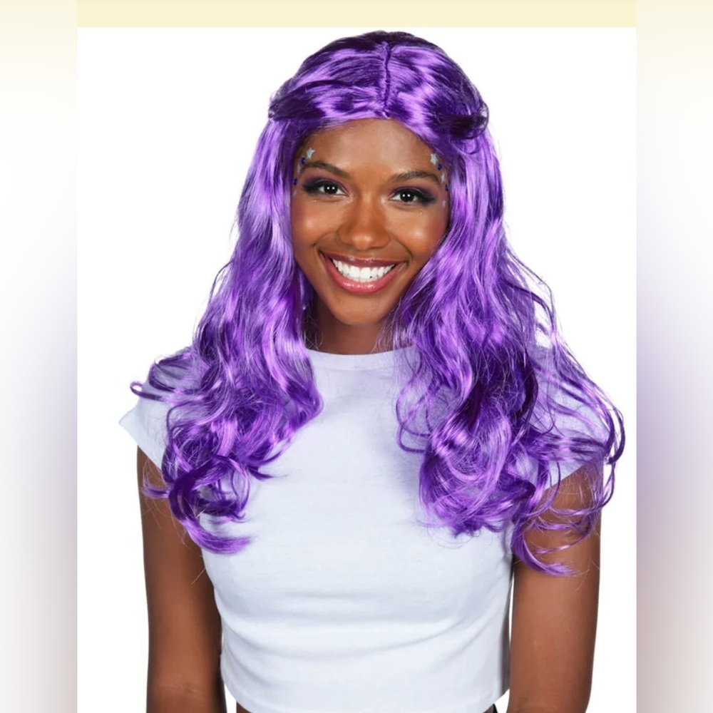 Tipsy Elves Long Purple Wig Halloween Costume